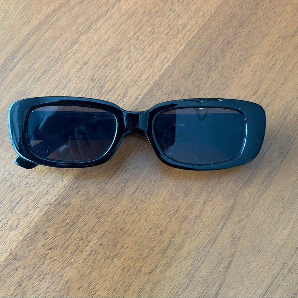 Vintage Black Rectangle Sunglasses